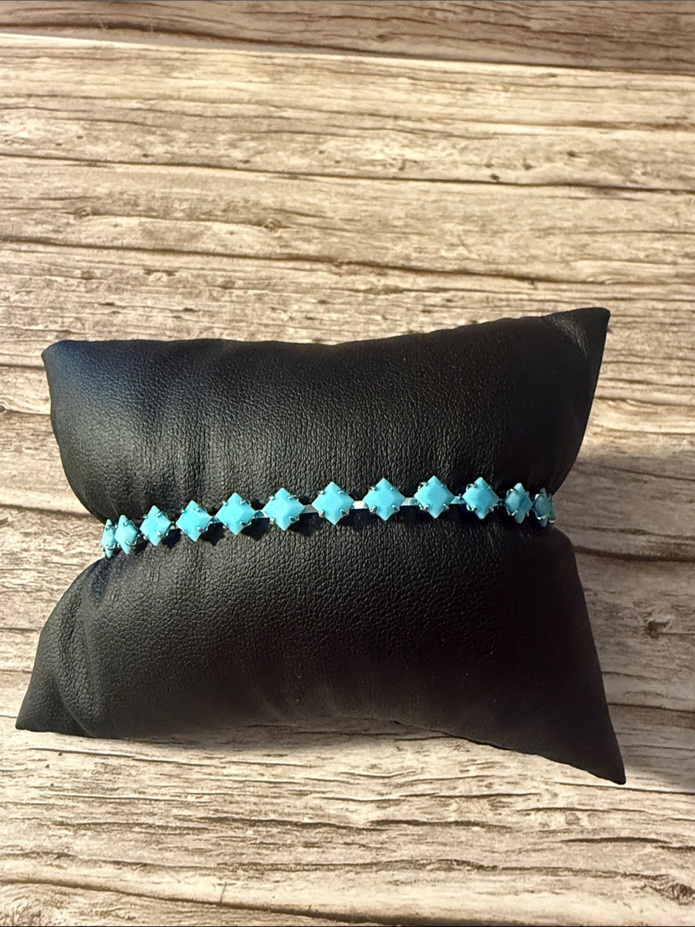 Gold Plated On Stainless Steel Turquoise Tennis Bracelet - Women Jewelry